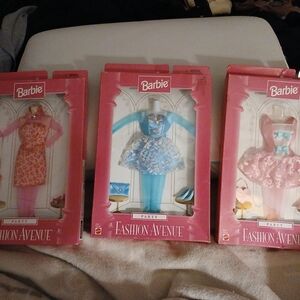 Barbie Fashion Avenue Party Dress Collection - Bundle Of 3 New Old Stock